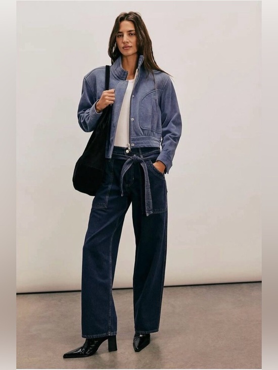 Free People Denim - Free People We The Free Blue Jay Belted Boyfriend Jeans